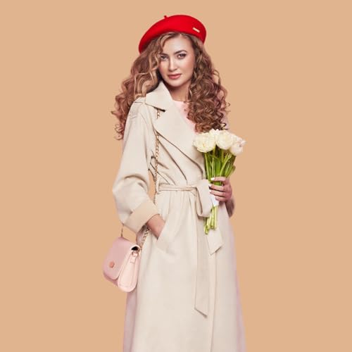 Boina clásica amarilla de lana para mujer y hombre miniatura 6