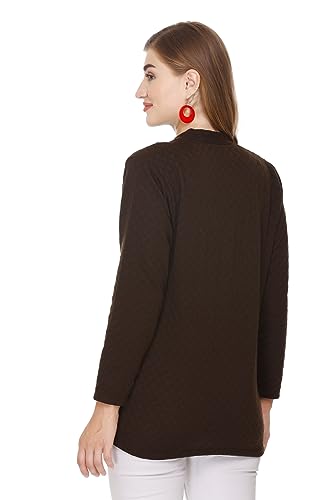 Image of Women's Woolen V-Neck Cardigan - Heavy Daffodil Fabric Winter Wear Acropoly Wool Cardigan for Women
