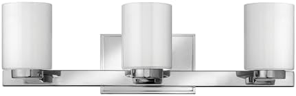 Hinkley Miley 5053CM-LED Transitional Three Light 5W G9 LED Bathroom Vanity Fixture, Cased Opal Glass, Chrome