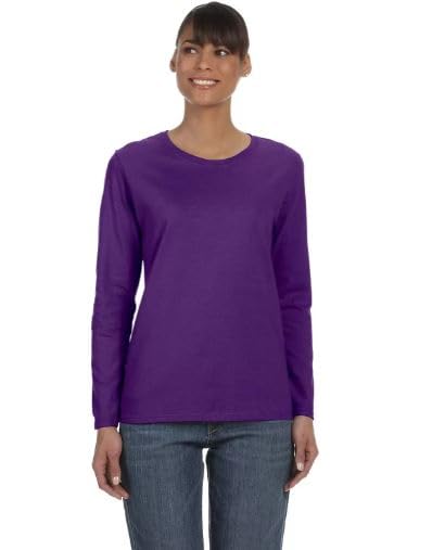 Gildan Women's Heavy Cotton Long Sleeve T-Shirt, 2-Pack