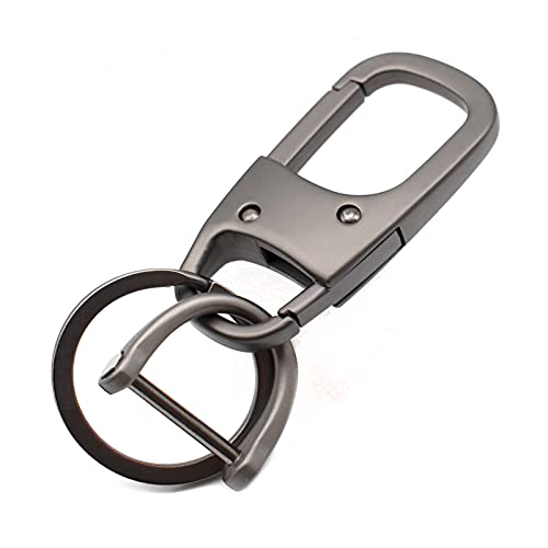 MECHCOS Metal Keychain Car Fob Key Chain Holder Clip with Detachable Valet Key Ring & Anti-Lost D-Ring for Men and Women - Gunmetal by MECHCOS - Used condition - US$10.95