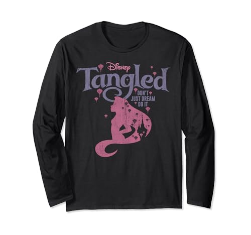 T-shirt Disney Raiponce manches longues coton confortable pour masquer les imperfections du style