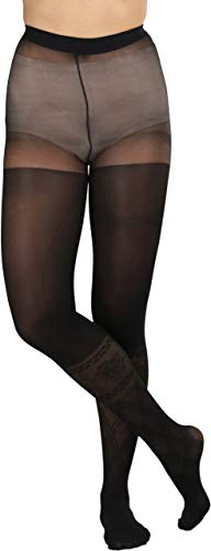 Image of ToBeInStyle Women's Faux Thigh High Opaque Print Nylon Tights