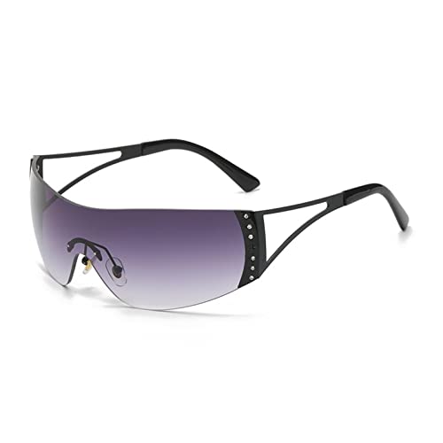 Lunettes de soleil Y2K une pièce contre l'éblouissement | Lunettes de mode UV400 sport 5586