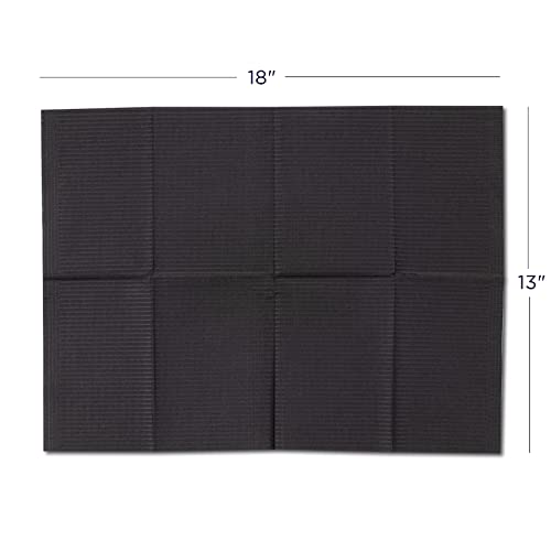 Disposable-Patient-Bibs-18-x-13-3-Ply-Waterproof-Paper-Bib-Sheet-with-Poly-Back-Dental-Medical-Tattoo-Nail-Tray-or-Table-Cover-Pack-of-125-Black