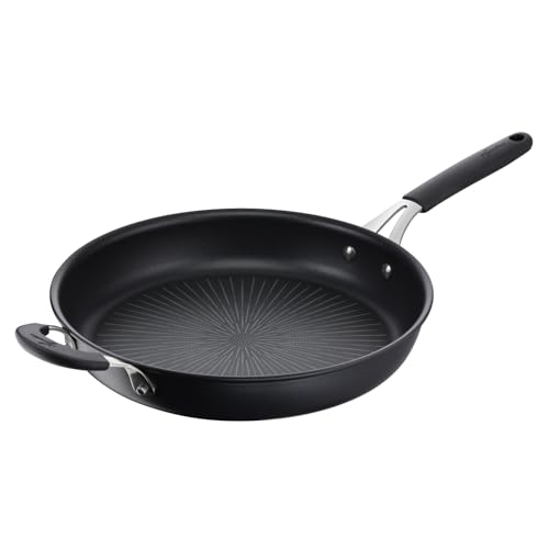 Tempra Padella 32cm con Rivestimento in Titanium Antiaderente Antigraffio Fondo in Acciaio Manico Rivettato in e per Tutte le Fonti di Calore Inclusa induzione silicone inox