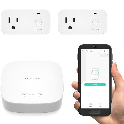 YoLink Smart Home Starter Kit: Smart Plugs with Energy Monitoring & Hub Kit, 2 Smart Outlet, Compatible with Alexa, Google, IFTTT, 1/4 Mile World's Longest Range