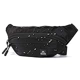 Black Large Fanny Pack for Men Women Plus Size Waist Waterproof, Gym Outdoor Fashion Belt Waist Bag Pack Pouch for Men with Zipper Adjustable Strap,Nylon