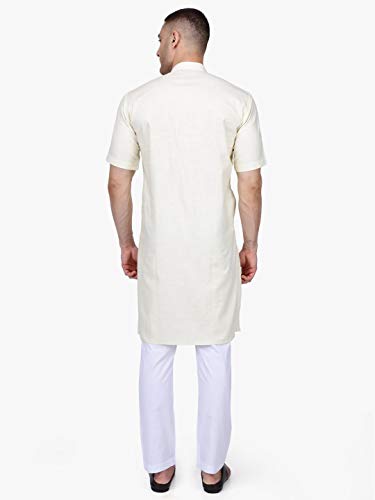 Image of Rajubhai Hargovindas Men's Premium Cotton Half Sleeve Solid Kurta