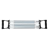 Abaodam Chest Expander 5 Spring Hand Gripper Arm Pull Bar Arm Strength Trainer Hand Muscle Exercise Resistance Bands for Home Gym Shoulder Training Fitness Equipment
