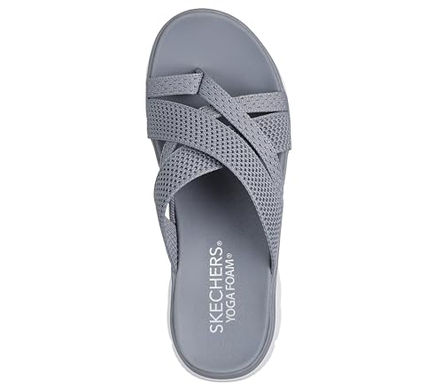 Image of Skechers Women's Summits - Fantasy Walk | Yoga Foam Cushioned Footbed, Machine Washable, Vegan, Knit Strappy Upper, Flexible Traction Outsole, Flip Flop, Thong Sandal