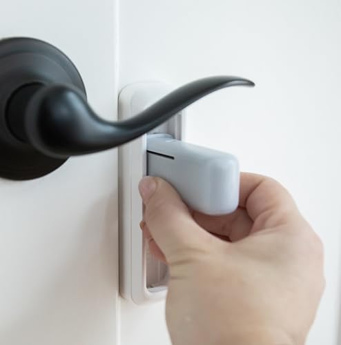 Image of Regalo Home Safety Lever Door Lock, Award-Winning Brand, 3M Adhesive Child Proof Door Lock, White (Pack of 4)
