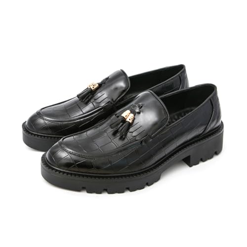 Vintage Leather Wingtip Tassel Loafers for Men: Comfortable, Breathable & Perfect for Formal Occasions Like Business & Wedding - Main Image