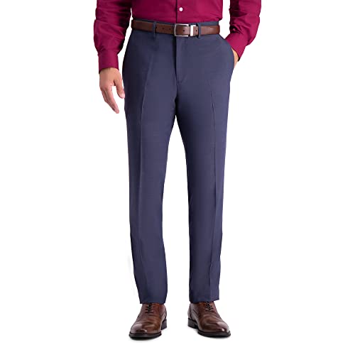 Kenneth Cole Reaction Men's Premium Stretch Texture Weave Slim Fit Dress Pant Pants, Medium Blue, 33Wx30L