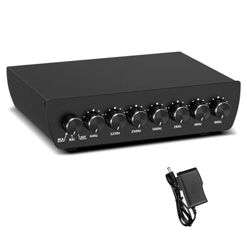 【Modalità bypass e distorsione ultra bassa】: Passa alla modalità bypass per goderti il suono originale senza alterazioni. Con un SNR di 104 dB, una risposta in frequenza di 20 Hz-20 kHz e una distorsione di appena lo 0,003%, questo preamplificatore audio EQ bilanciato offre una riproduzione del suono cristallina e priva di colorazioni