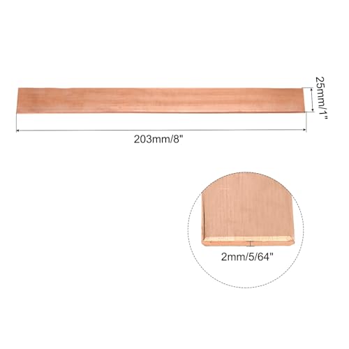 QUARKZMAN 1Stk 8 x 1 Kupfer Flachstange 5/64 Dicke Kupferstange Für Erdungssysteme Architekturprojekte