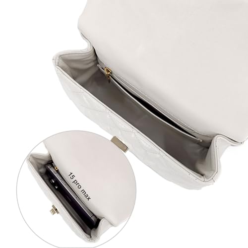 Small Quilted Crossbody Bags for Women,Leather Shoulder Bag with Gold Chain Strap,Metal Top Handle Flap Evening Purse4