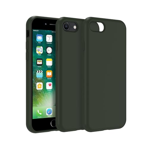 Image of iPhone SE /8 /7 Case Silicone,Soft Microfiber Lining(Blackish Green)