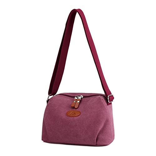 Sac bandoulière femme en toile rouge pour le loisir et le quotidien