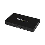 StarTech.com 2 Port HDMI Switch - Aluminum Housing and MHL Support - 2x1 HDMI Switcher Box with Support for 4K at 30Hz – HDMI Selector Switch (VS221HD4K)