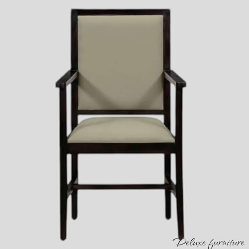 Image of Solid Wooden Chair | Arm Chair for Living Room, Bedroom & Home (48D x 53W x 99H Centimeters (Peshtigo-Warm Chestnut, One Seat)
