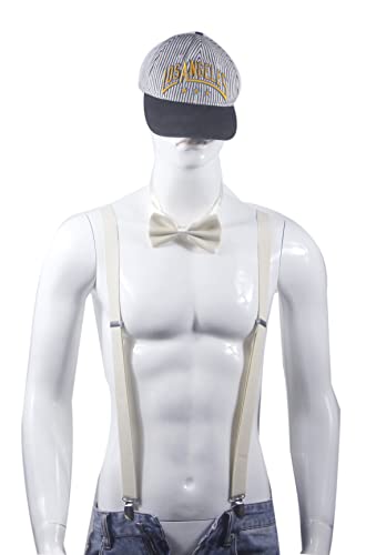 Image of Men's Suspenders Bowtie Set Elastic Y Shape Style Women's Suspenders Bowtie For Wedding&Formal Events
