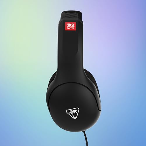 Turtle Beach Airlite Fit Noir et Blanc Casque de Gaming Filaire sous Licence Officielle pour Nintendo Switch 2, Nintendo Switch, Lite - Modèle OLED