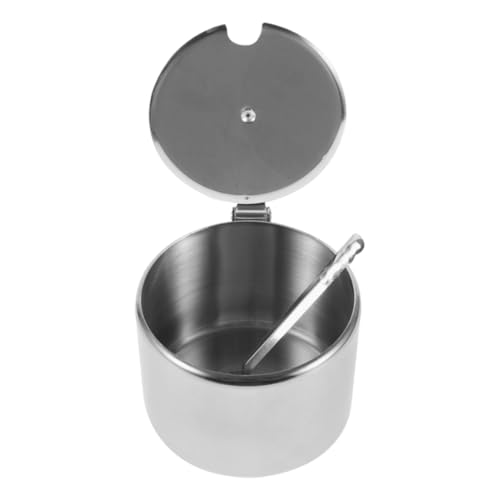 STOBAZA Small Condiment Containers Lids Stainless Steel Spice Jar Set Sugar Salt Container