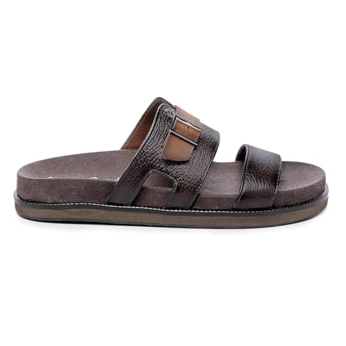FRANCO CUADRA | Brown Deer Leather Sandal for Men with Modern and Comfortable Design 4M5VNTV2