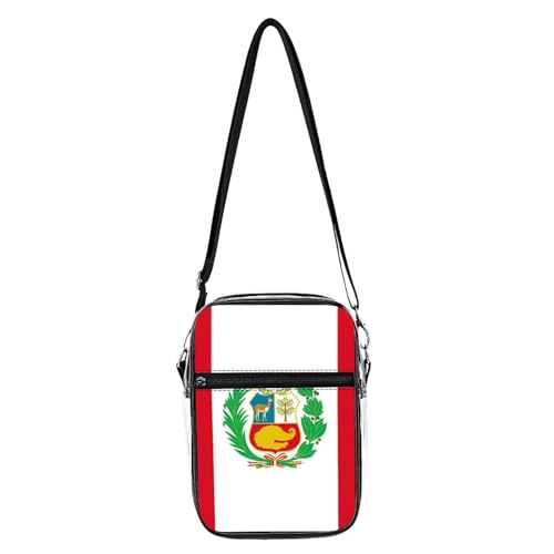 Peruvian Flag Clear Crossbody Bag Stadium Bag Adjustable Side Shoulder Bags Messenger Bag with 2 Compartments
