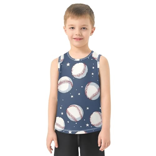 Boys' Tank Top Shirt Baseball Stars Pattern Sleeveless T-Shirts2
