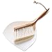 XYDZ Juego de Escoba y Recogedor, Juego de Cepillo para Barrer y Recogedor de Mano - Juego de 2 Utensilios de Limpieza para Barrer de Bambú y Plástico - Blanco/ Natural