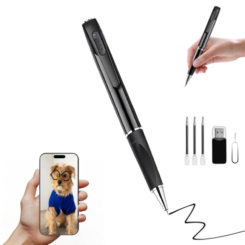 InCliick Caméra Portable Stylo 1080P Caméra de Prise de Vue Grand Angle de Vue 100 degrés Stockage Local Enregistrement en Boucle pour la Maison et Le...