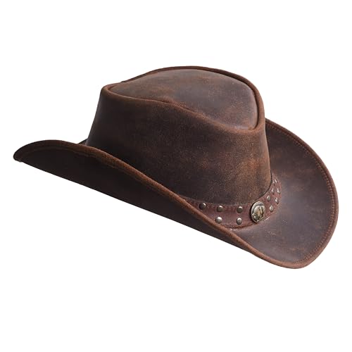 Xshamrock Leather Cowboy Hat For Men Women Lightweight Handcrafted Western Shapeable Wide Brim thumb #4
