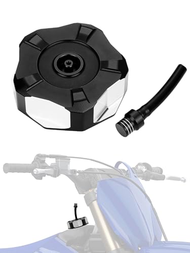 Image of JFG RACING Dirt Bike Gas Cap,CNC 6061 Aluminum Fuel Tank Cap with Vent Hose for YZ250 YZ85 YZ125 04-23 /YZ250F YZ450F 04-13 /YZ125X 17-23 /YZ250X 16-23 /WR250F 03-09 11-13 /WR450F 03-09 11-15 Black