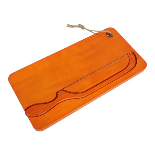 IMUSINICE Tabla de Cortar y Cuchillo de Pan de Madera Hoja Dentada para Rebanar Pan Francés y Casero, Diseño Doble Cara Portátil para Uso en Cocina y Picnic