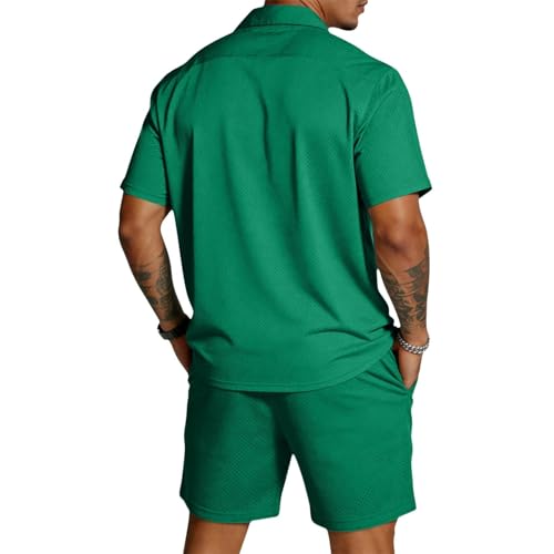 Ensemble Homme Short Deux Pièces Léger et Décontracté Vert - 4
