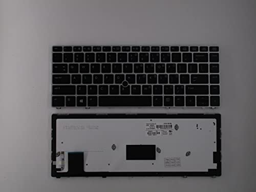 Sunmall Backlit Keyboard Replacement With Silver Frame And Mouse Pointer Compatible With Hp Elitebook Folio 9470M 9480M Series Black Us Layout (6 Months Warranty) #TOP2