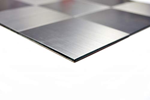 Selbstklebende Mosaikfliese ALU Silber Metall Fliesenspiegel Küchenrückwand MOS200-22M100