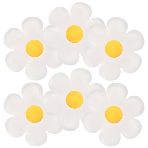 GGBOY 40Pcs Daisy Plates Flower Paper Plates Daisy Paper Plates Gold Foil Party Flower Plates Groovy Plates Spring Daisy Party Paper Plates Cute Flower Shaped Paper Plates Daisy Party Supplies