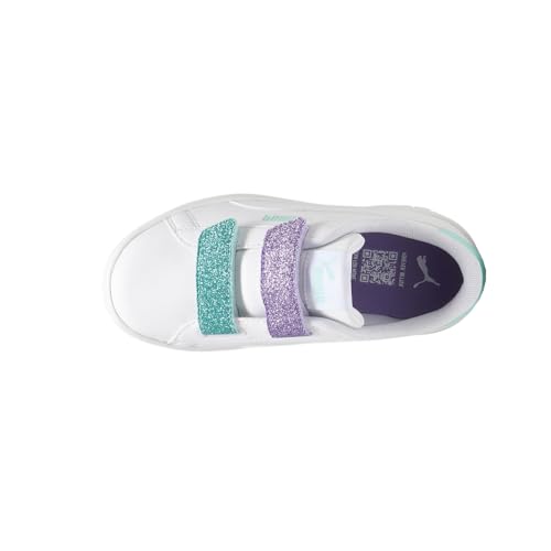PUMA Toddler Girls Smash 3.0 Leather Glitter Slip On Sneakers Shoes Casual - Purple, White - Size 2 M4