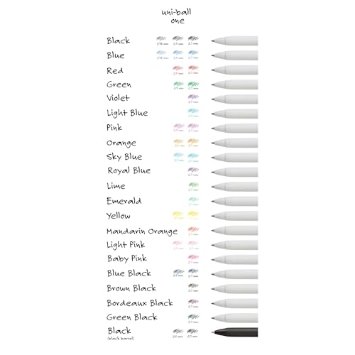 Uni-Ball One Retractable Gel Pen, 0.5mm Micro Tip, Assorted Ink Colors, 8 Pens