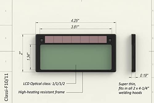 Tefuawe 2x4 1/4 Auto Darkening Welding Lens, Low Amps 5A Tig, Shade 11, Ultra Clear, Cool Blue Color for Pipeliner and Pancake Welding Hood