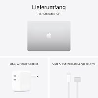 Apple MacBook Air (15", Apple M4 Chip mit 10‑Core CPU und 10‑Core GPU, 16GB Gemeinsamer Arbeitsspeicher, 512 GB) - Silber – Ansicht 6