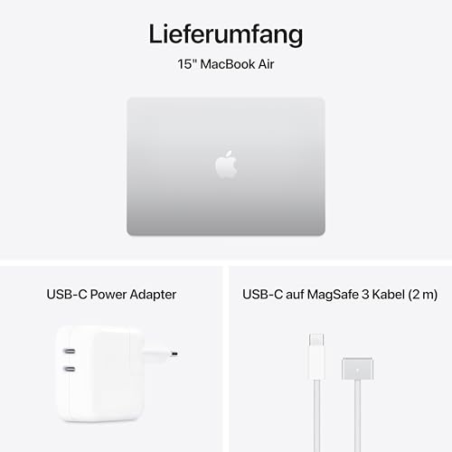 Apple MacBook Air (15", Apple M4 Chip mit 10‑Core CPU und 10‑Core GPU, 16GB Gemeinsamer Arbeitsspeicher, 256 GB) - Silber 6