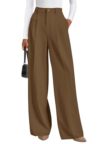 PRETTYGARDEN Womens Wide Leg Dress Pants 2025 Business Casual Flowy Work Palazzo Pants High Waisted Slacks Trousers