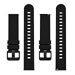 BISONSTRAP Silicone Watch Bands, Slim Watch Straps with Quick Release, 22mm, Black with Black Buckle - Image 3