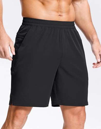 GGJ Men's Lightweight Athletic Shorts with Zipper Pockets 7"/5"/9" Gym Workout Running Quick Dry Tennis Shorts for Men2