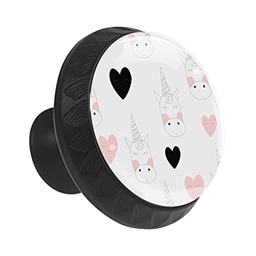 Boutons de tiroir ronds rose cœur 35 mm pour commode et crèche