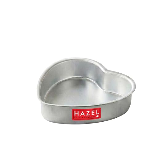 Image of HAZEL Heart Shape Aluminium Cake Mould, 16.5cm | Small Baking Tin for Mini Cakes, Brownies & Desserts, 700ml | OTG & Microwave Convection Safe